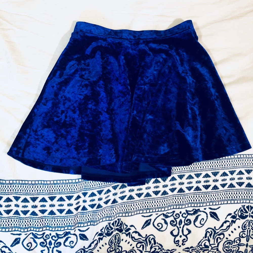 Fun blue velvet skirt